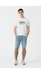 Aνδρική Βερμούδα Τζιν  Tiffosi Slim Short 51-10059969-C10 Γαλάζια