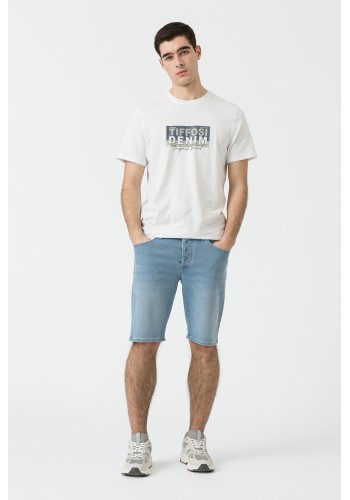Aνδρική Βερμούδα Τζιν  Tiffosi Slim Short 51-10059969-C10 Γαλάζια