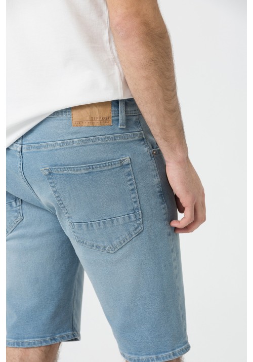 Aνδρική Βερμούδα Τζιν  Tiffosi Slim Short 51-10059969-C10 Γαλάζια