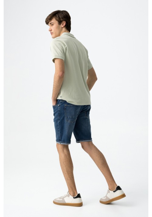 Aνδρική Βερμούδα Τζιν Slim Fit Tiffosi-51-10060007-M10  Μπλε