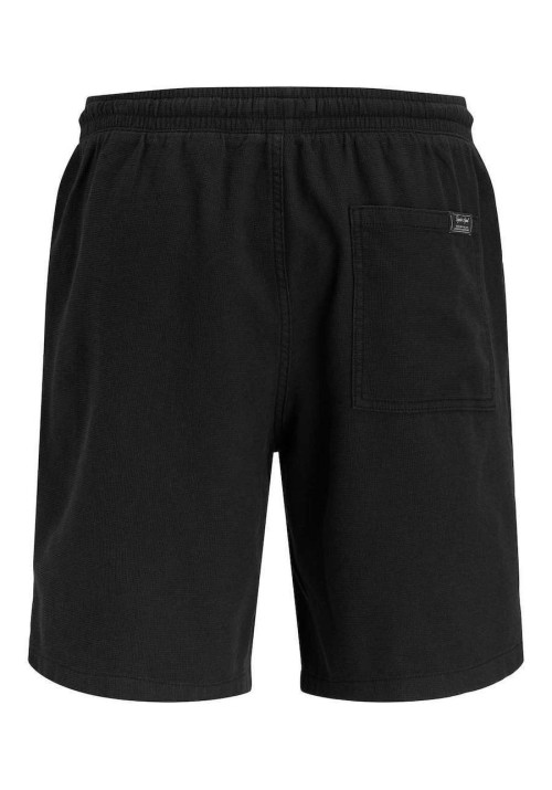 Ανδρική Βερμούδα  jack & Jones 12295862 JPSTJaiden Waffle Resort Short Reg Μαύρο