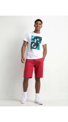 Ανδρική Βερμούδα Chino Ελαστική Petrol SHO504-3061 Κόκκινη