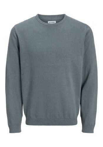 Ανδρικό Πλεκτό Βαμβακερό Jack & Jones JJebasic Knit Crew Neck Noos 12137190 Stormy Weather
