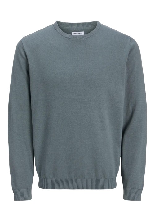 Ανδρικό Πλεκτό Βαμβακερό Jack & Jones JJebasic Knit Crew Neck Noos 12137190 Stormy Weather