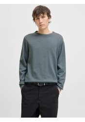 Ανδρικό Πλεκτό Βαμβακερό Jack & Jones JJebasic Knit Crew Neck Noos 12137190 Stormy Weather