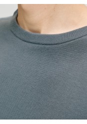 Ανδρικό Πλεκτό Βαμβακερό Jack & Jones JJebasic Knit Crew Neck Noos 12137190 Stormy Weather