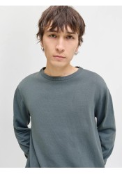 Ανδρικό Πλεκτό Βαμβακερό Jack & Jones JJebasic Knit Crew Neck Noos 12137190 Stormy Weather