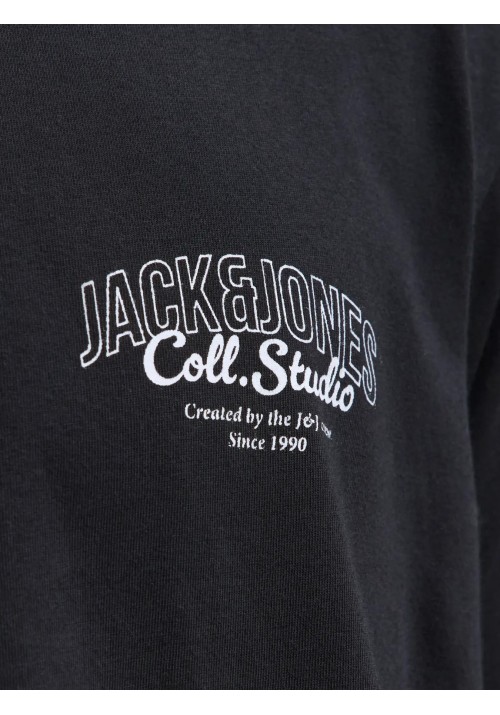 Ανδρική Μπλούζα Βαμβακερή  Jack & Jones JJMakoto Tee LS Neck  12278510 Black