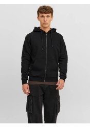 Ανδρική Ζακέτα Φούτερ Jack & Jones JJbradley Sweat Zip Hood Noos 12249342 Μαύρη