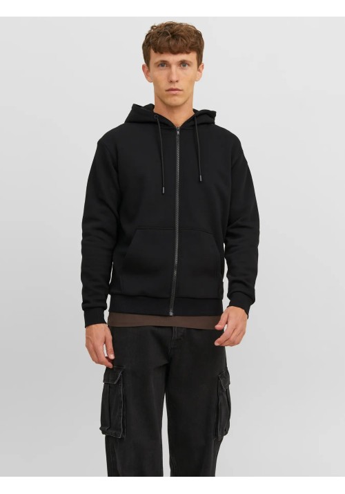 Ανδρική Ζακέτα Φούτερ Jack & Jones JJbradley Sweat Zip Hood Noos 12249342 Μαύρη