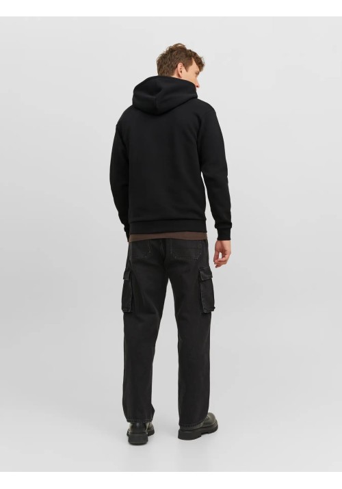 Ανδρική Ζακέτα Φούτερ Jack & Jones JJbradley Sweat Zip Hood Noos 12249342 Μαύρη