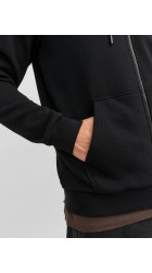 Ανδρική Ζακέτα Φούτερ Jack & Jones JJbradley Sweat Zip Hood Noos 12249342 Μαύρη