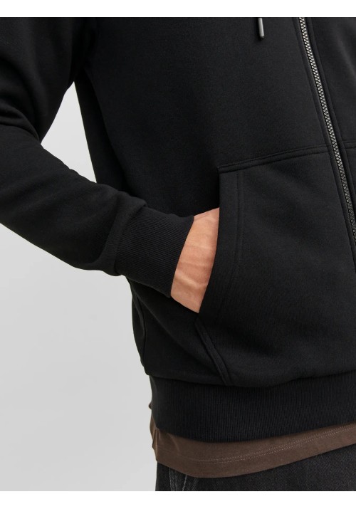Ανδρική Ζακέτα Φούτερ Jack & Jones JJbradley Sweat Zip Hood Noos 12249342 Μαύρη