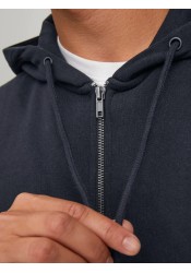 Ανδρική Ζακέτα Φούτερ Jack & Jones JJbradley Sweat Zip Hood Noos 12249342 Μαύρη