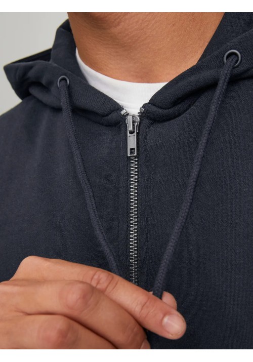 Ανδρική Ζακέτα Φούτερ Jack & Jones JJbradley Sweat Zip Hood Noos 12249342 Μαύρη