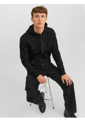Ανδρική Ζακέτα Φούτερ Jack & Jones JJbradley Sweat Zip Hood Noos 12249342 Μαύρη