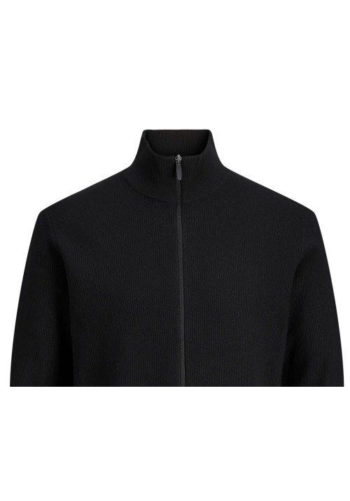 Ανδρική Ζακέτα Πλεκτή Jack & Jones JCostance Knit Badge Zip Cardigan 12283668 Black