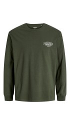 Ανδρική Μπλούζα Βαμβακερή  Jack & Jones JJMakoto Tee LS Neck  12278510 Duffel Bag