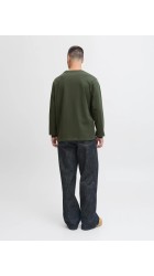 Ανδρική Μπλούζα Βαμβακερή  Jack & Jones JJMakoto Tee LS Neck  12278510 Duffel Bag