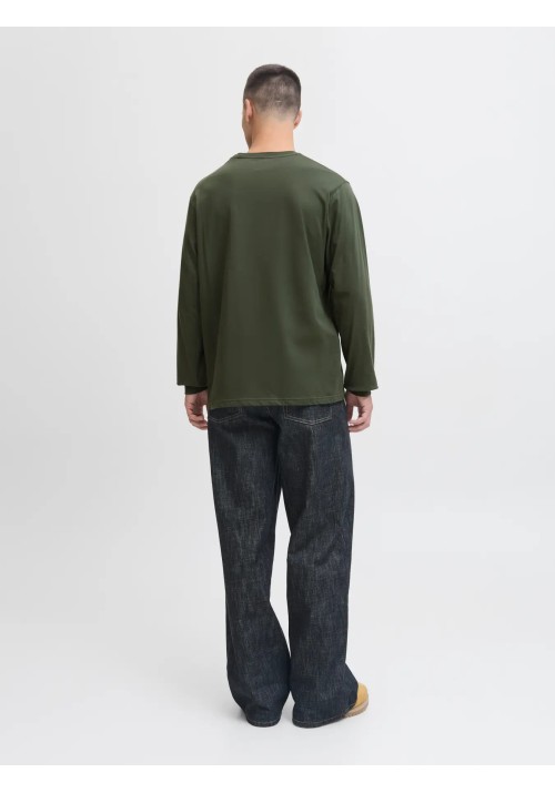 Ανδρική Μπλούζα Βαμβακερή  Jack & Jones JJMakoto Tee LS Neck  12278510 Duffel Bag