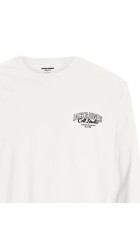 Ανδρική Μπλούζα Βαμβακερή  Jack & Jones JJMakoto Tee LS Neck  12278510 White
