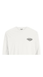 Ανδρική Μπλούζα Βαμβακερή  Jack & Jones JJMakoto Tee LS Neck  12278510 White