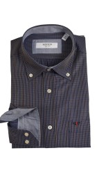 Ανδρικό Πουκάμισο Boston 4291-5 Καρό Μπλέ