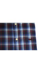 Ανδρικό Πουκάμισο Boston 605-4 Καρό Μπλέ