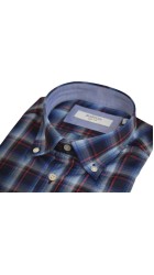 Ανδρικό Πουκάμισο Boston 605-4 Καρό Μπλέ