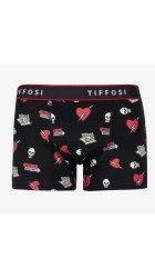 Ανδρικό Μποξεράκι Tiffosi 10052780 Yusuf Skulls Print Μαύρο
