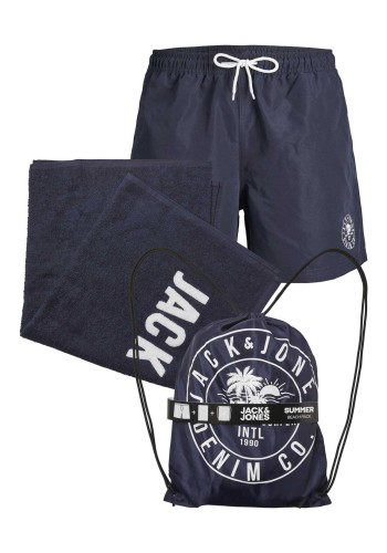 Ανδρικό Μαγιό Σορτς και Πετσέτα Jack & Jones JPSTBeach JJPack Swim AKM 12249449 Μπλε