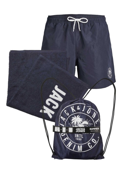 Ανδρικό Μαγιό Σορτς και Πετσέτα Jack & Jones JPSTBeach JJPack Swim AKM 12249449 Μπλε
