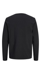 Ανδρική Μπλούζα Μακρυμάνικη Jack & Jones JJEORganic Basic Tee LS Q-Neck Noos  12279538 Μαύρη