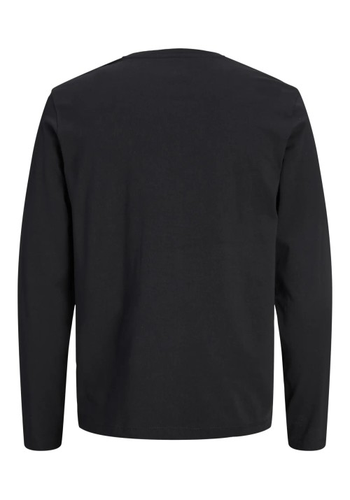 Ανδρική Μπλούζα Μακρυμάνικη Jack & Jones JJEORganic Basic Tee LS Q-Neck Noos  12279538 Μαύρη