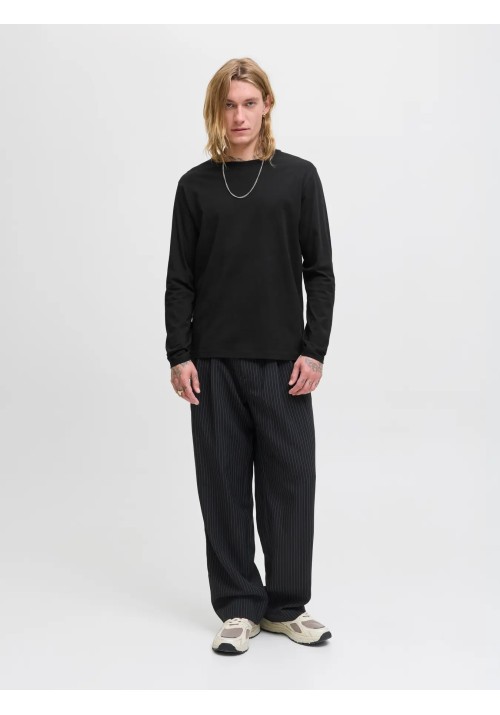 Ανδρική Μπλούζα Μακρυμάνικη Jack & Jones JJEORganic Basic Tee LS Q-Neck Noos  12279538 Μαύρη