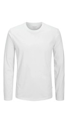 Ανδρική Μπλούζα Μακρυμάνικη Jack & Jones JJEORganic Basic Tee LS Q-Neck Noos  12279538 Λευκή