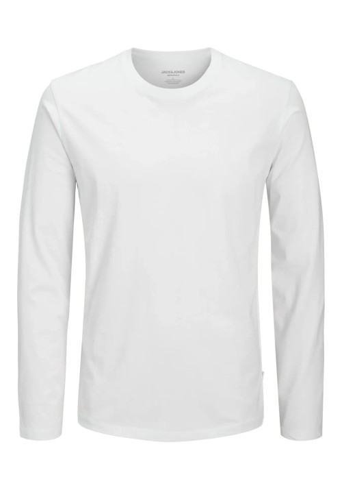 Ανδρική Μπλούζα Μακρυμάνικη Jack & Jones JJEORganic Basic Tee LS Q-Neck Noos  12279538 Λευκή