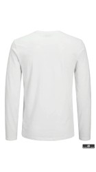 Ανδρική Μπλούζα Μακρυμάνικη Jack & Jones JJEORganic Basic Tee LS Q-Neck Noos  12279538 Λευκή
