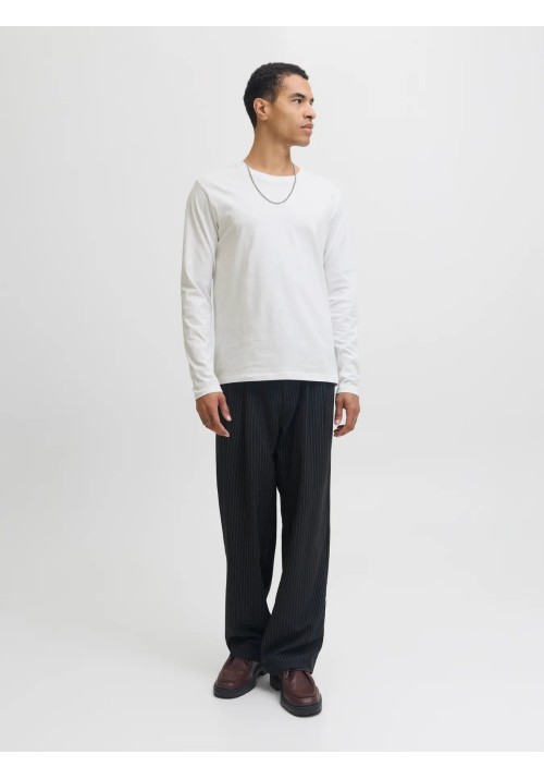 Ανδρική Μπλούζα Μακρυμάνικη Jack & Jones JJEORganic Basic Tee LS Q-Neck Noos  12279538 Λευκή