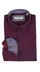 Ανδρικό Πουκάμισο Boston 608-06-Μπορντό