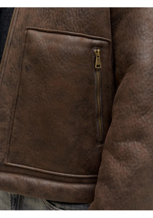 Ανδρικό Μπουφάν Jack & Jones Jorsalamanco Flight Jacket SN 12303001 Chocolate Brown