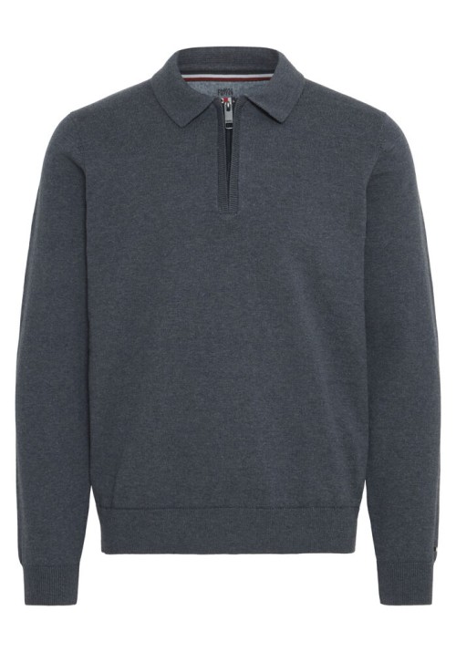 Ανδρικό Πλεκτό Polo Half-zip  FQ CALGARY 21900856-200278 Γκρί