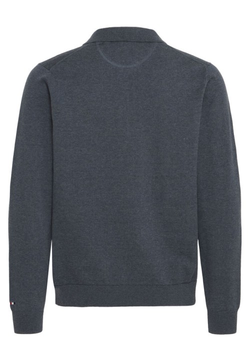 Ανδρικό Πλεκτό Polo Half-zip  FQ CALGARY 21900856-200278 Γκρί