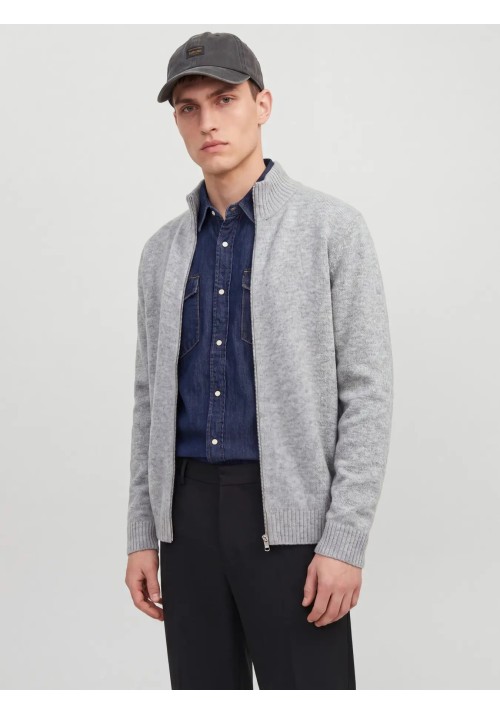 Ανδρική Ζακέτα Jack & Jones JJSOHO OLLIE KNIT HIGH NECK ZIP CAR SN 12298535 Light Grey Melange Ανδρική Ζακέτα Jack & Jones JJSOHO OLLIE KNIT HIGH NECK ZIP CAR SN 12298535 Light Grey Melange
