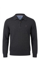 Ανδρικό Πλεκτό Polo Half-zip  FQ CALGARY 21900856-200278 Γκρί