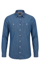 Ανδρικό Πουκάμισο Τζιν FQ Steven LS Denim shirt 21900434-200291 Μπλέ