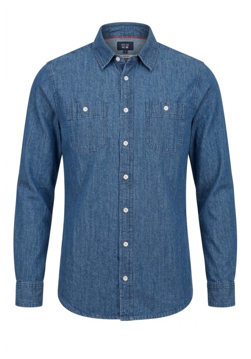 Ανδρικό Πουκάμισο Τζιν FQ Steven LS Denim shirt 21900434-200291 Μπλέ