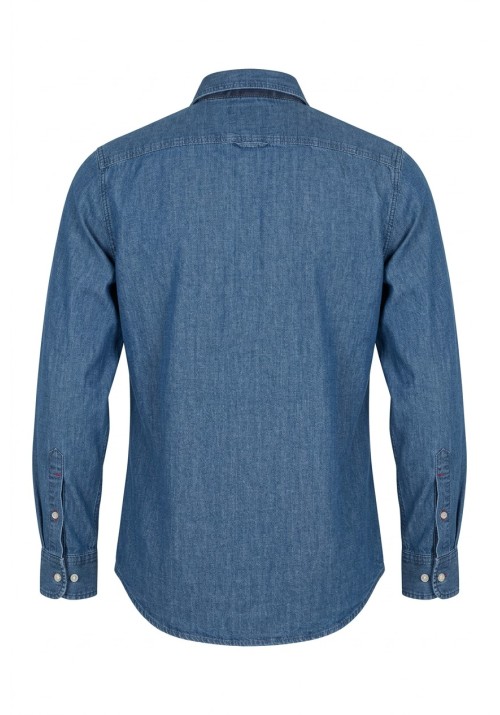 Ανδρικό Πουκάμισο Τζιν FQ Steven LS Denim shirt 21900434-200291 Μπλέ