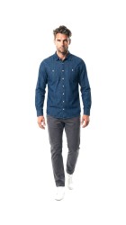 Ανδρικό Πουκάμισο Τζιν FQ Steven LS Denim shirt 21900434-200291 Μπλέ