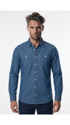 Ανδρικό Πουκάμισο Τζιν FQ Steven LS Denim shirt 21900434-200291 Μπλέ
